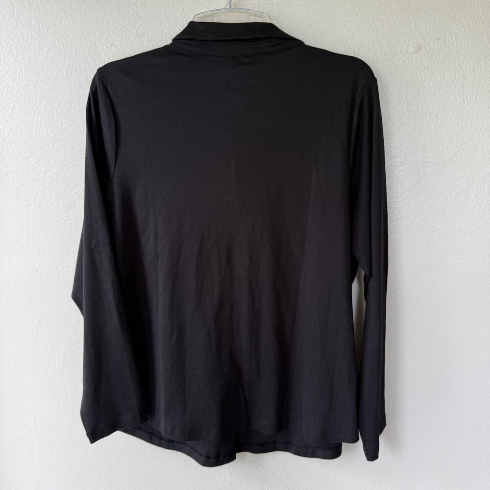 Isaac Mizrahi Black Size 1x Knit Buttondown Shirt - image 5